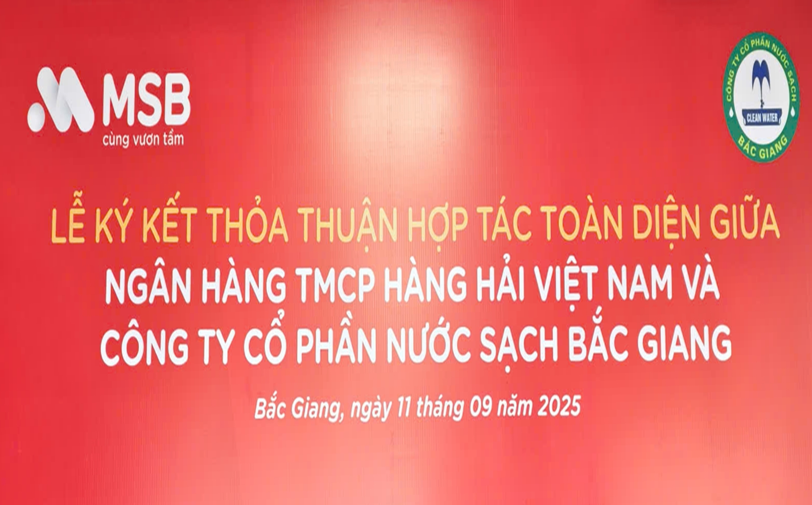 MSB và Công ty CP Nước sạch Bắc Giang ký kết hợp tác chiến lược, mang đến giải pháp thanh toán hóa đơn trực tuyến hiện đại